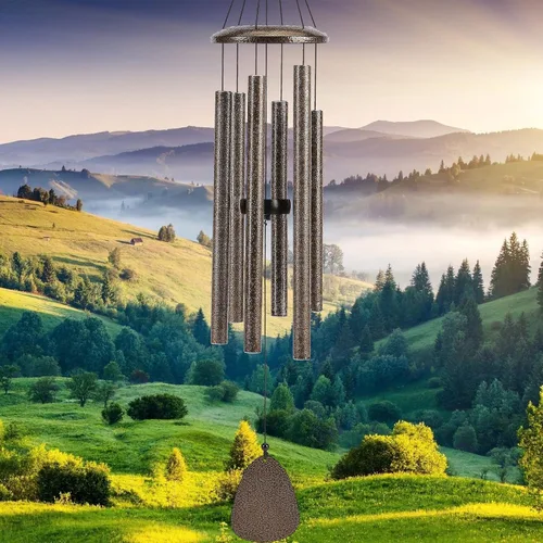 Vista 10 de FSVGYY Campanillas de viento para exteriores, decoración grande, tono profundo, tonos melódicos relajantes, campanillas de viento para exteriores