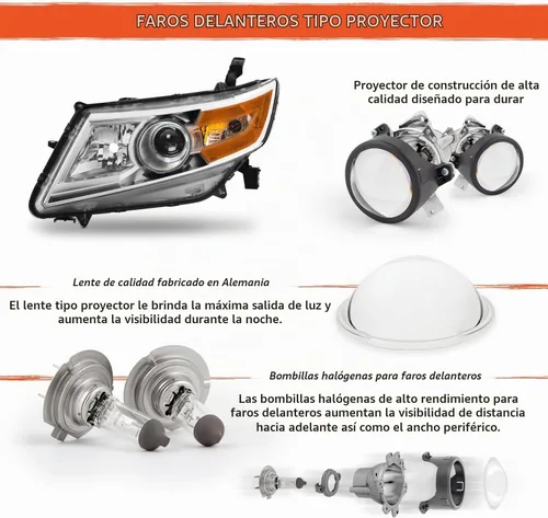 Vista 4 de AKKON - Par de faros delanteros halógenos de esquina ámbar izquierda y derecha para Honda Odyssey 2011-2017 cubierta cromada.