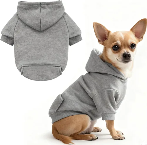 Vista 10 de Idepet Sudaderas con capucha para mascotas perros, ropa para perros pequeños, chaleco para chihuahua, abrigo cálido, chaqueta de otoño, conjuntos