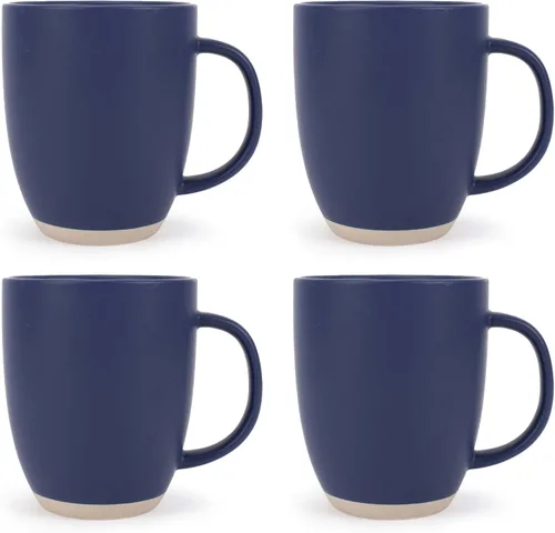 Vista 17 de Elanze Designs Paquete de 2 tazas de café de cerámica de 13 onzas con fondo de arcilla cruda, color verde menta Verde (Mint Green)
