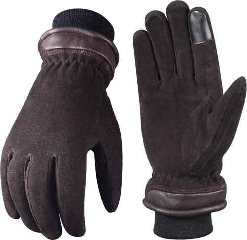 Vista 12 de SKYDEER 3M Thinsulate Thermal Winter Work Gloves with Windproof Premium Genuine Deerskin Suede Leather (Unisex SD8671T)