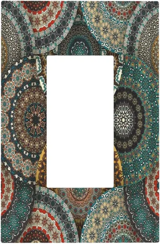 Vista 149 de Pintura al óleo de flores abstractas de 1 cuadrilla de interruptor de luz dúplex individual cubierta de salida placa de pared decorativa Placa