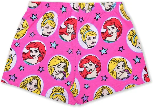 Vista 5 de Disney Juego de 2 camisetas de manga corta y pantalones cortos de princesa para niñas