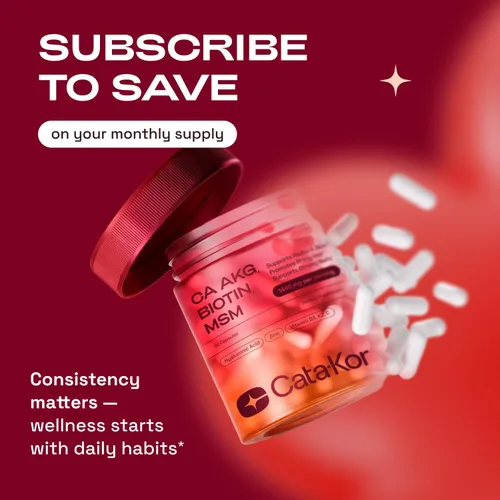 Vista 10 de Cata-Kor Vitaminas para el cabello, la piel y las uñas para mujeres, suplemento capilar con biotina y colágeno, ácido hialurónico, calcio AKG, MSM