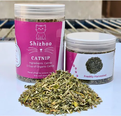 Vista 6 de Hierba gatera 100% natural para gatos y gatitos, mezcla orgánica prémium para energizar y excitar a los gatos, seguro para jugar con gatos