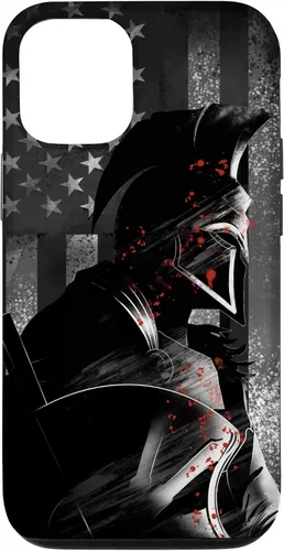 Vista 26 de Funda patriótica para iPhone 16 con bandera de Estados Unidos Spartan Warrior griego antiguo