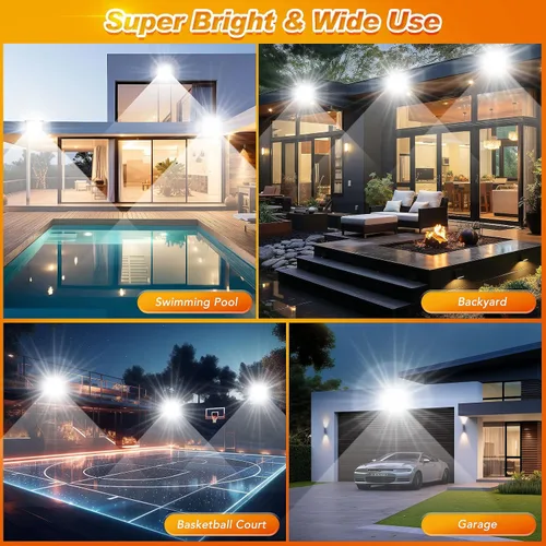 Vista 6 de 100 W Luz LED de inundación para exteriores, paquete de 2, 10000 lm súper brillantes, luces de trabajo al aire libre resistentes al agua IP66, luces