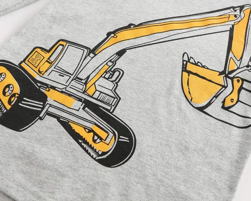 Vista 4 de HowJoJo Camisetas de algodón de manga larga para niños, camisetas gráficas Monster Truck