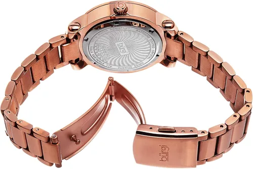 Vista 4 de Burgi BUR091 - Reloj de pulsera de acero inoxidable con esfera de diamantes para mujer