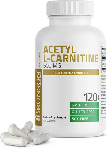 Vista 7 de Bronson Acetil L-Carnitina 500 MG Aminoácido de Alta Potencia Sin OGM, 60 Cápsulas