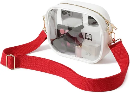 Vista 12 de TOBVZOO - Bolsa bandolera transparente aprobada para estadios, conciertos y eventos deportivos, unisex