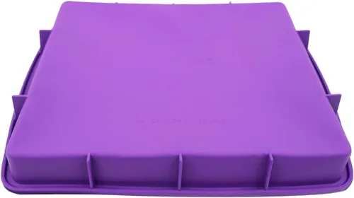 Vista 3 de Lmaray Bandeja de silicona morada de 11 x 9.5 pulgadas, segura, duradera, fácil de limpiar, apta para microondas y horno