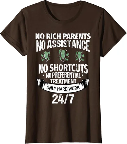 Vista 19 de Camiseta No Rich Parents Just Only Hard Work, Negro -, Pequeña