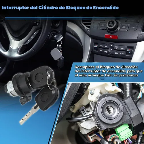 Vista 3 de X AUTOHAUX Interruptor de encendido Cilindro de bloqueo de dirección W/llave 1T0-905-855-A Interruptor de arranque de encendido para VW Jetta Golf