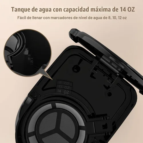 Vista 7 de RAINBEAN Cafetera de una sola porción, cafeteras programables de una sola porción, temporizador de arranque/apagado automático, cafetera de taza