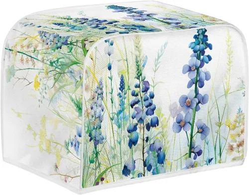 Vista 25 de Dolyues Beach Toaster Cover 2 Slice Universal Size Microwave Oven Dustproof Cover Women Gift Small Bread Cover with Portable Handle