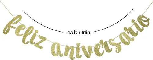 Vista 2 de Cartel de feliz aniversario para decoración de cumpleaños, boda, aniversario, fiesta, fiesta española, tema mexicano, telón de fondo de fotos