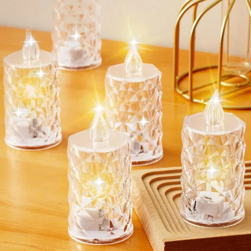 Vista 11 de Paquete de 12 velas de té LED sin llama, para decoración de Halloween, Navidad, hogar/boda, regalos de días festivos y luces decorativas