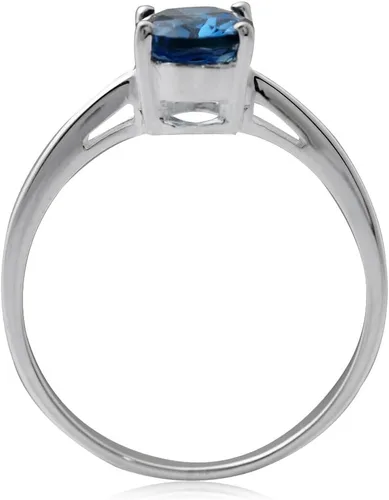 Vista 3 de Silvershake Genuine Gemstone 925 Sterling Silver Solitaire Right Hand Anniversary Ring Jewelry for Women