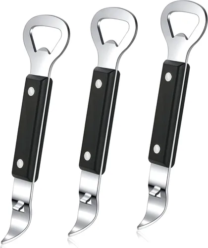Vista 10 de HANCELANT Abrebotellas perforador, abrelatas manual de acero inoxidable, paquete de 1