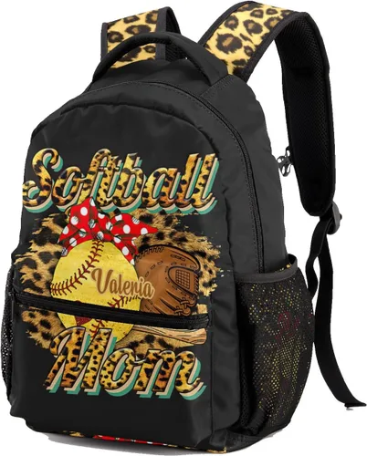 Vista 2 de Mochila unisex con nombre personalizado de copo de nieve y voleibol amarillo para niños personal de oficina diario personalizado 2 Mochilas Daypack