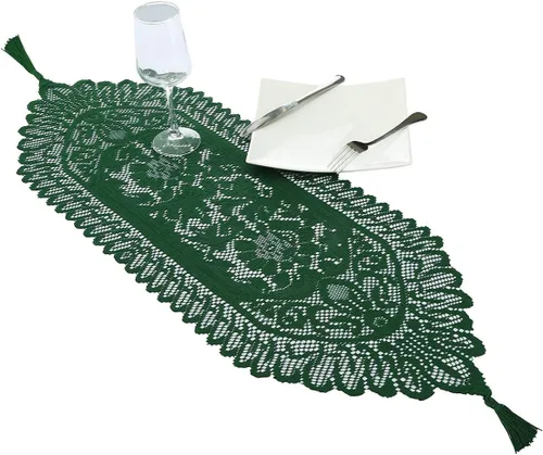 Vista 13 de rockcloud Camino de mesa de encaje para decoración de banquetes de boda, decoración de mesa de fiesta de Navidad, blanco, 13 x 70 pulgadas White E