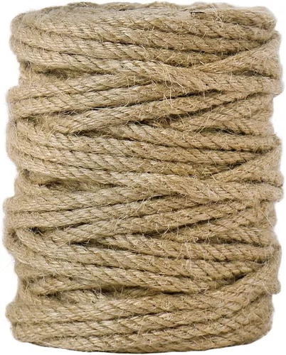 Vista 10 de Tenn Well Cuerda de yute de 6 mm, 20 metros de cuerda de yute fuerte y gruesa para manualidades, jardinería, poste de rascado para gatos, embalaje