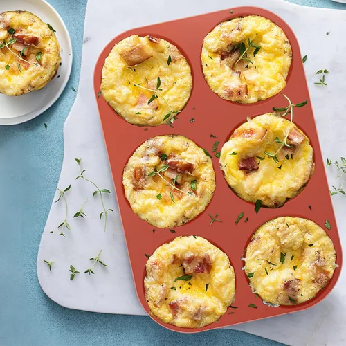 Vista 5 de Ocmoiy Molde de silicona para huevos de 4 pulgadas para sándwiches de desayuno, paquete de 3 moldes antiadherentes de silicona jumbo para panecillos