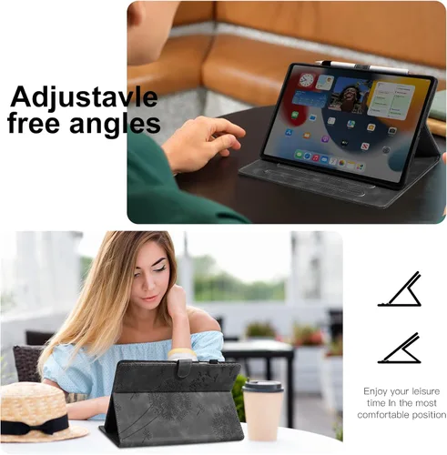 Vista 4 de Funda para tablet iPad Air de 11 pulgadas, diseño de diente de león con soporte para lápiz Apple, cierre magnético y recortes precisos, compatible
