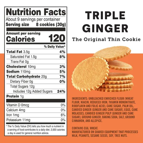 Vista 2 de Dewey's Bakery Triple Ginger - Galletas finas de estilo moravo Horneadas en pequeños lotes Ingredientes reales y simples Receta de panadería