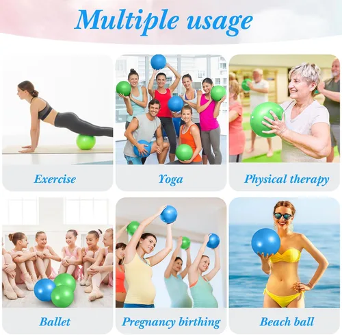 Vista 6 de Aoriher 10 pelotas pequeñas de pilates, de 9 pulgadas, mini pelotas de yoga antiestallidos y antideslizantes para estabilidad, fitness, terapia