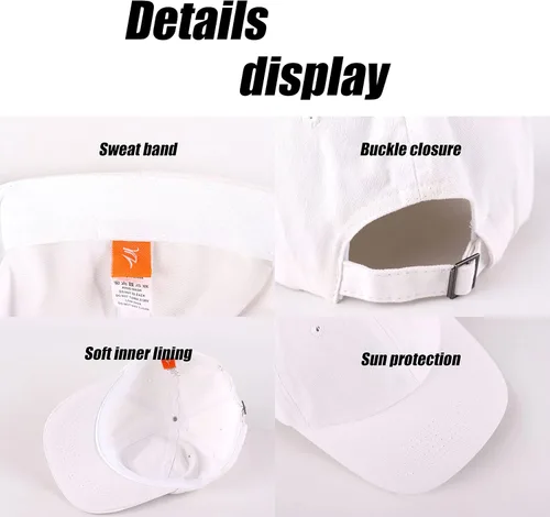 Vista 5 de LANGZHEN Unisex Baseball Cap 100% Cotton Fits Men Women Washed Denim Adjustable Dad Hat
