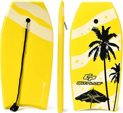 Vista 25 de Goplus Tabla de cuerpo ligera de 41/37/33 pulgadas para playa, tabla de surf con núcleo EPS, cubierta XPE, parte inferior lisa de HDPE, correa