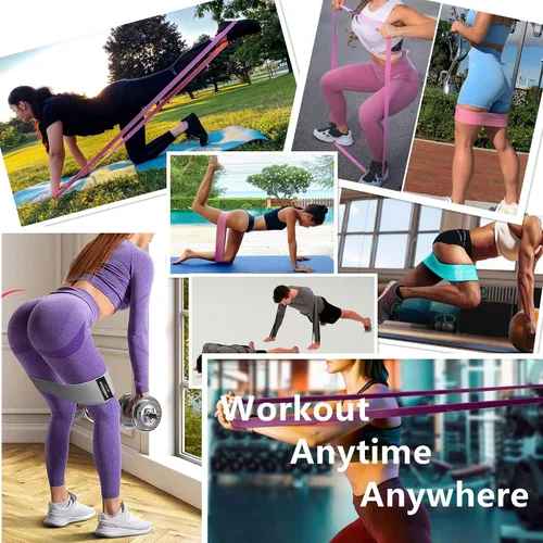 Vista 5 de STANDROCK Bandas de resistencia de tela para entrenamiento, bandas de 3 y 4 niveles, bandas de resistencia largas para mujeres y hombres Bandas
