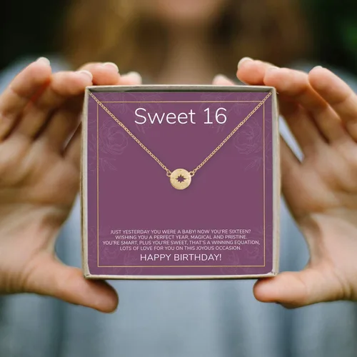 Vista 5 de Dear Ava Collar Infinity Sweet Sixteen Colgante de joyería moderna con tarjeta de corazón para mujeres y niñas Regalo perfecto de cumpleaños 16