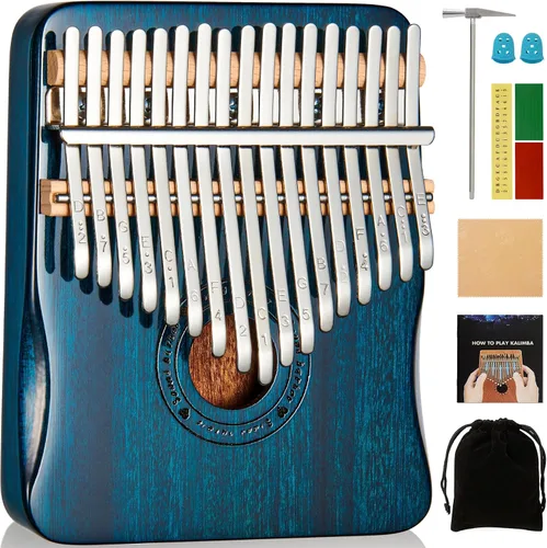 Vista 6 de Kalimba - Piano de pulgar con 17 teclas, color azul