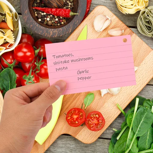 Vista 7 de Tarjetas de índice de 3 x 5, 300 tarjetas de índice rayadas con anillo, tarjetas flash de índice de colores forradas en ambos lados, tarjetas