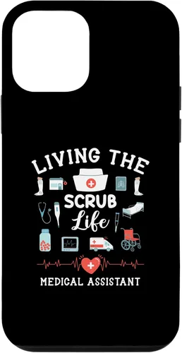 Vista 16 de Carcasa para iPhone 16 Living The Scrub Life Medical Assistant Nurse