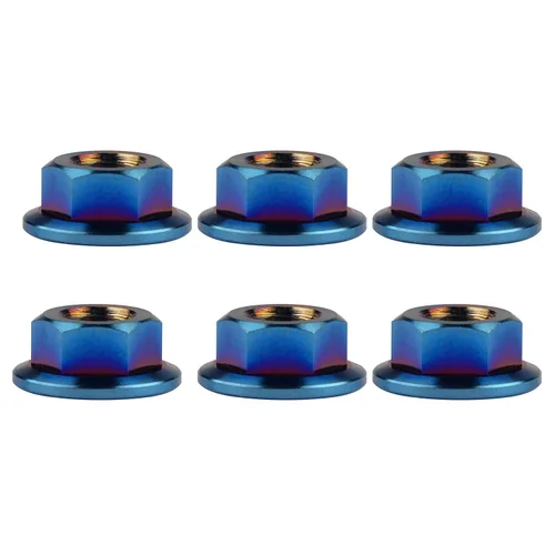 Vista 47 de Tuercas hexagonales Titanium DIN6923 (paso M5 0.03 in, negro) M5 M6 M8 M10 M12 M14 M16 para bicicletas, motocicletas, coches, paquete de 6