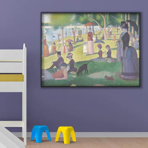 Vista 3 de OKRA Un domingo en La Grande Jatte Póster - Impresión de Georges Seurat - Cuadro de arte impresionista - Pintura al óleo de paisaje naturaleza