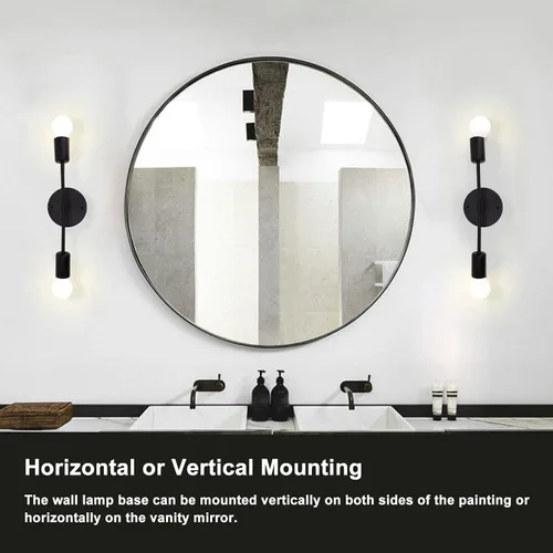 Vista 4 de Juego de 2 apliques de pared dobles para interiores, E27 E26, luces de pared modernas, 85 a 265 V, arriba y abajo, para sala de estar, dormitorio