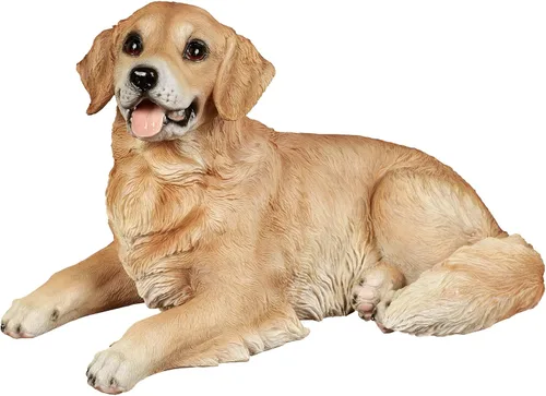 Vista 2 de Touch of Class Amigo leal realista Golden Retriever Escultura de perro multi cálida