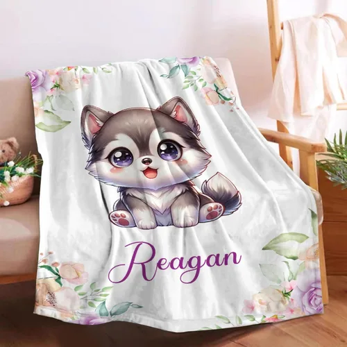 Vista 18 de Manta de bebé personalizada para niñas y niños pequeños, recién nacidos, regalos personalizados de vaca floral con nombre y texto, 40 x 30 pulgadas