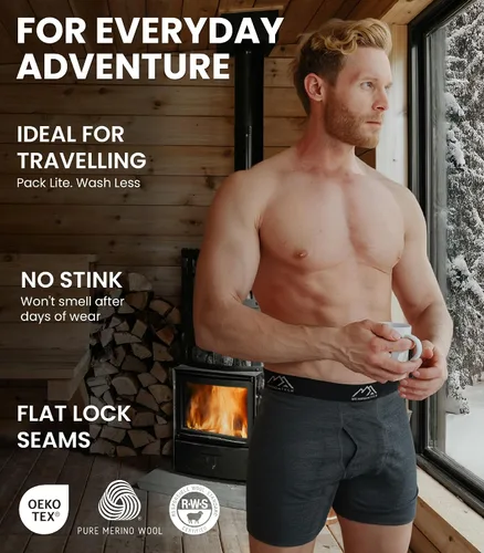 Vista 4 de Ropa interior 100% lana merino para hombre - Paquete de 1-2 calzoncillos 1 Pack - 190 Arctic