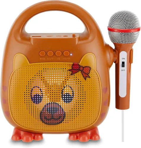 Vista 8 de Singimals - Altavoz de karaoke para niños con micrófono, da rienda suelta a la superestrella interior de tu hijo, Bluetooth v5.1, tiempo