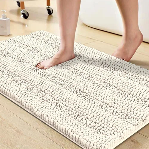 Vista 133 de Turquoize Alfombra de baño de chenilla de lujo para baño, extra absorbente, alfombra de ducha de microfibra antideslizante para baño, alfombra Aqua