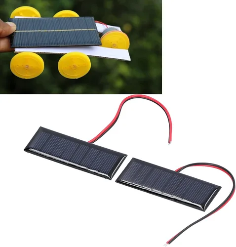 Vista 5 de 2 paneles solares de 4 voltios, panel solar portátil, panel solar flexible de polisilicio con alambre electrónico placa solar de polisilicio