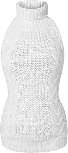 Vista 3 de Olens Suéter de cuello alto sin mangas con espalda abierta de estilo japonés Suéter de cosplay de anime