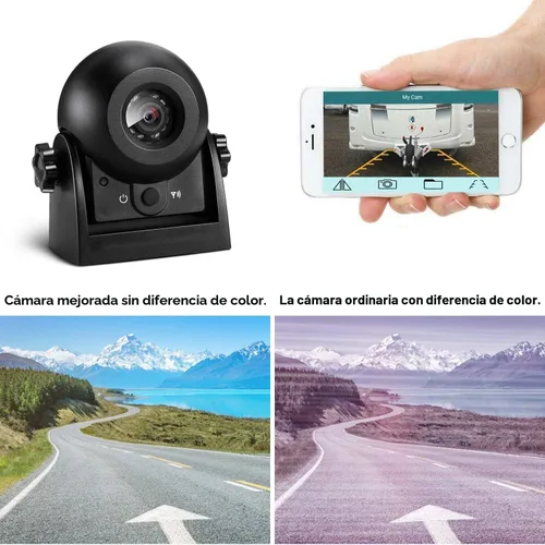 Vista 2 de Cámara de respaldo inalámbrica, cámara de visión trasera magnética HD de 1080P para camiones/RV/remolque, funciona con CarPlay y Android