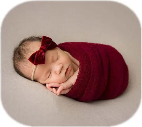 Vista 3 de Coberllus Accesorios para fotos de bebé recién nacido, manta de tela para envolver para niños y niñas, sesión de fotografía (beige)